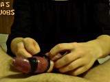 bdsm condom handjob