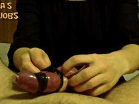 bdsm condom handjob