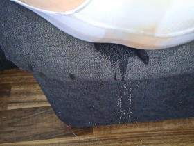 Panty pee during pussy spanking